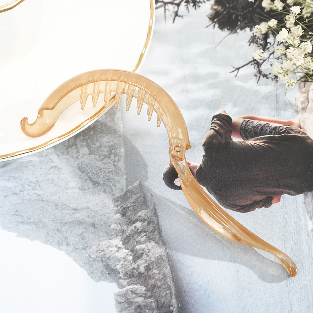 Translucent Hair Clip Girl Banana Clip Vertical Clip Ponytail Clip
