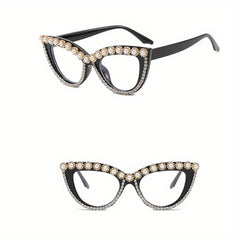 Rhinestone Cat Eye Sunglasses UV400 Protection