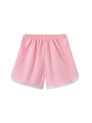 Girls Solid Drawstring Pants Casual Sport Shorts For Summer Beach Kids Children
