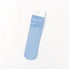 5 Pairs Girls Thin Ice Silk Stacking Socks for Summer