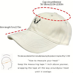 Embroidered Antlers Light Men's Baseball Cap