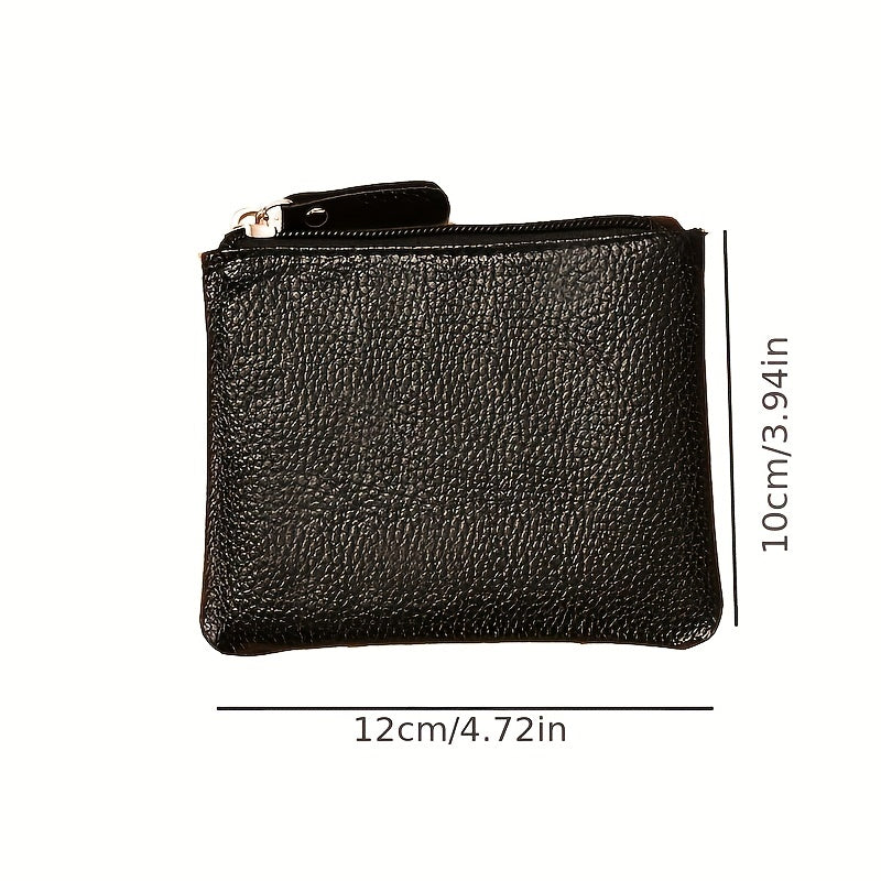 Lychee Pattern PU Coin Purse Small Card Bag Hand Hold Zipper Men's Coin Bag