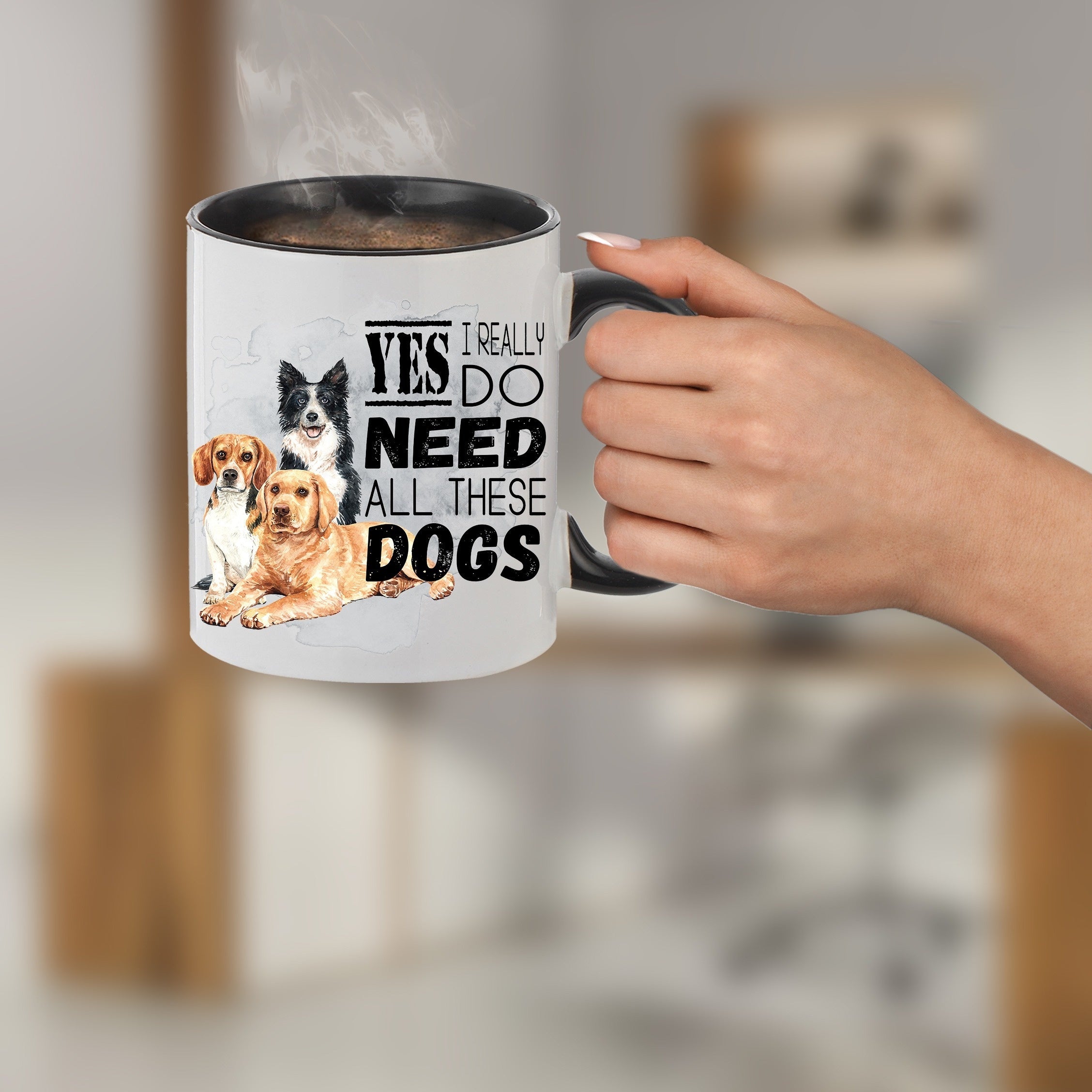 11oz Creative Dog Pattern Ceramic Mug Portable Coffee Cup