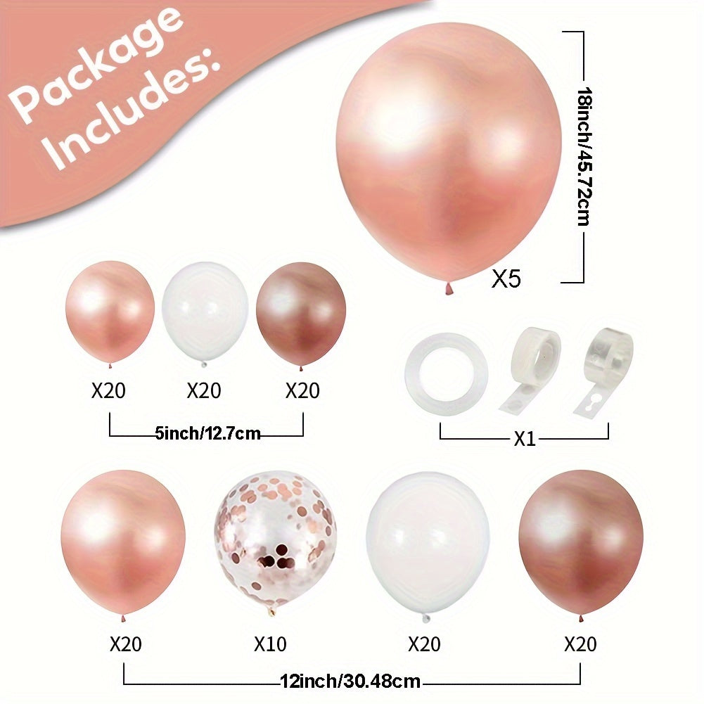 Rose Gold Balloons Garland Arch Kit 138pcs - Birthday Party Decor