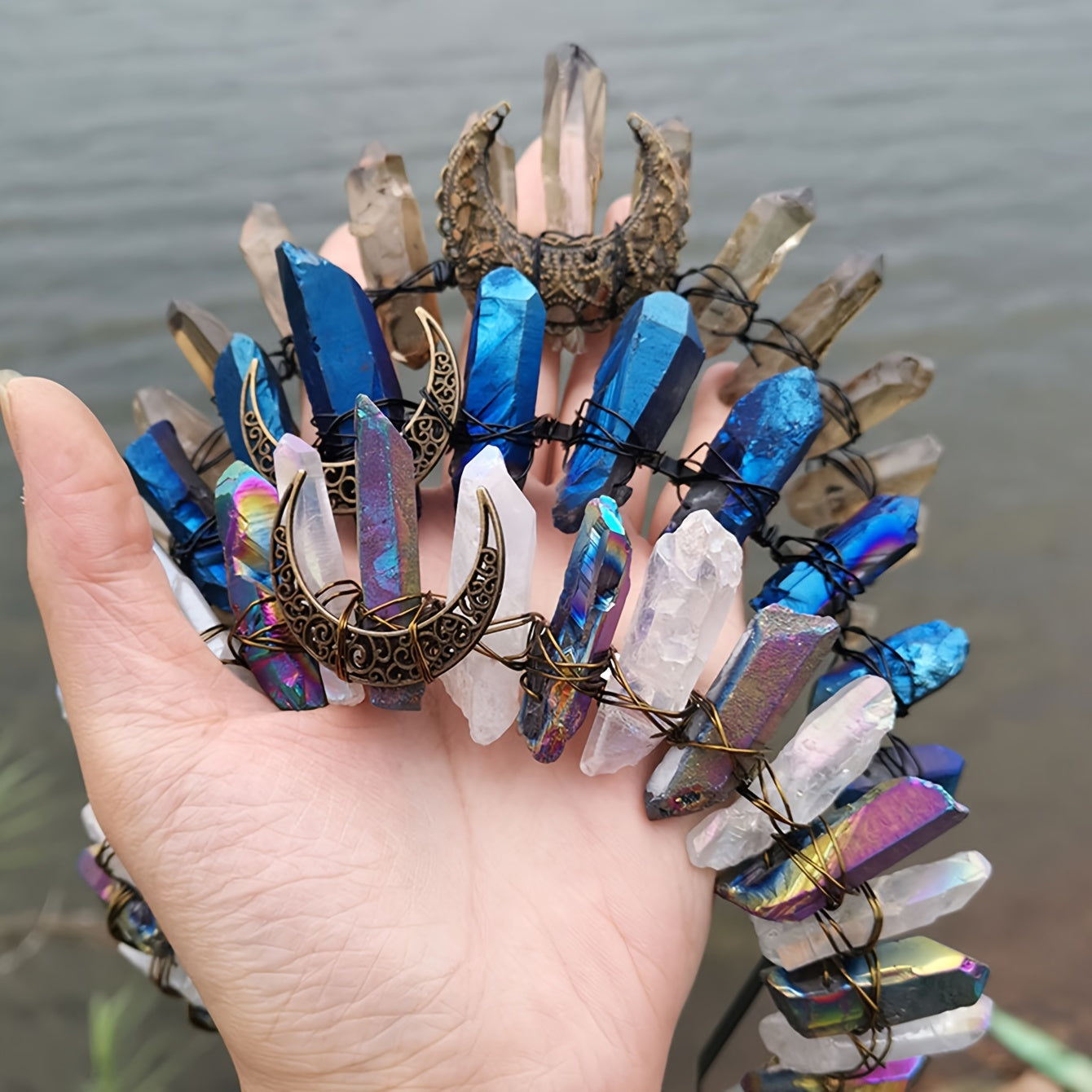 Crystal Crown Hairband Quartz Rhinestone Tiara Mermaid Hair Accessories