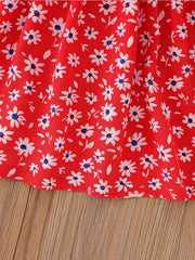 Baby Girls Floral Shirred Puffy Long Sleeve Dress