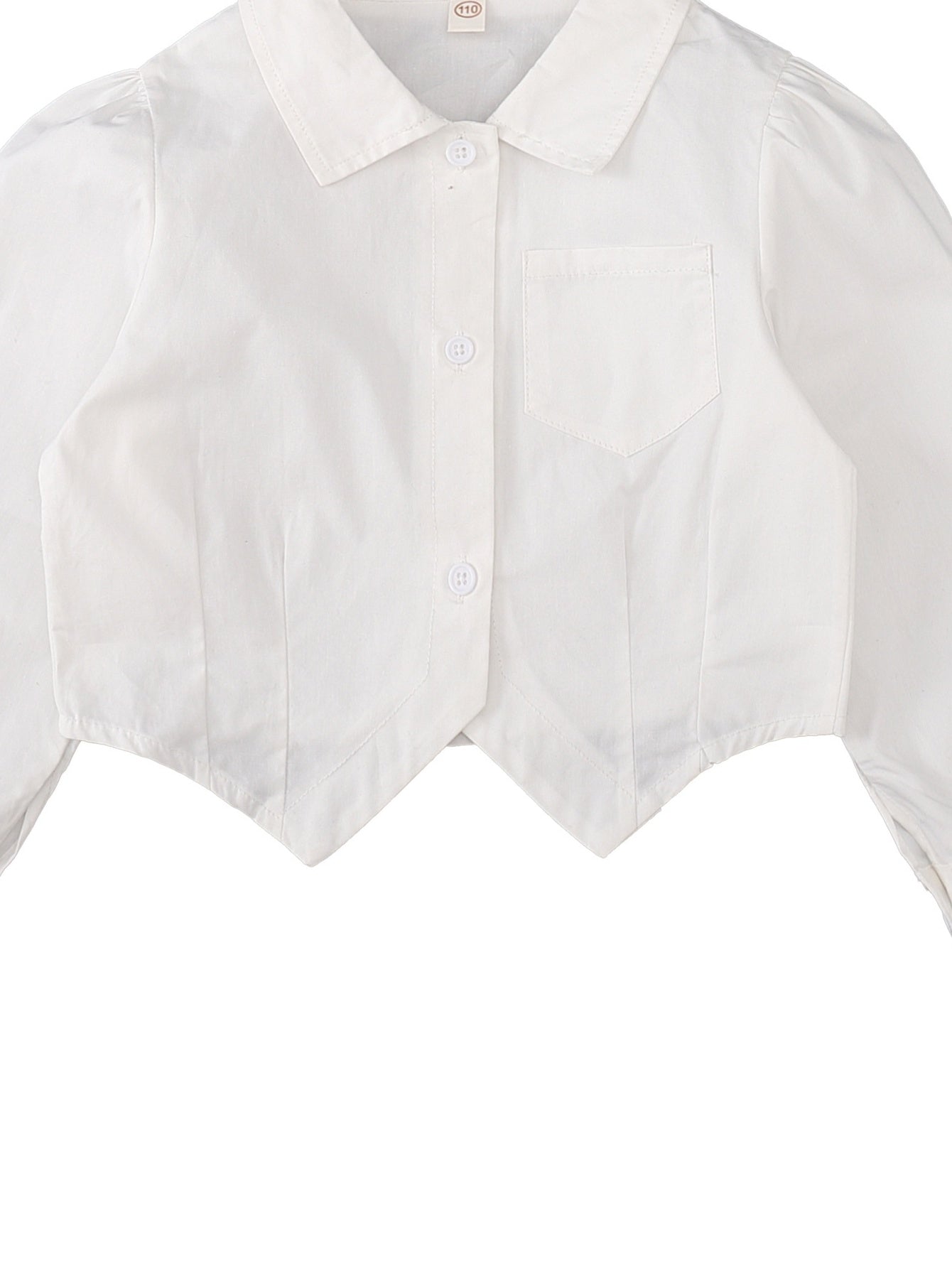 Girls Cotton Shirt College Style Long Sleeve Top School Uniform