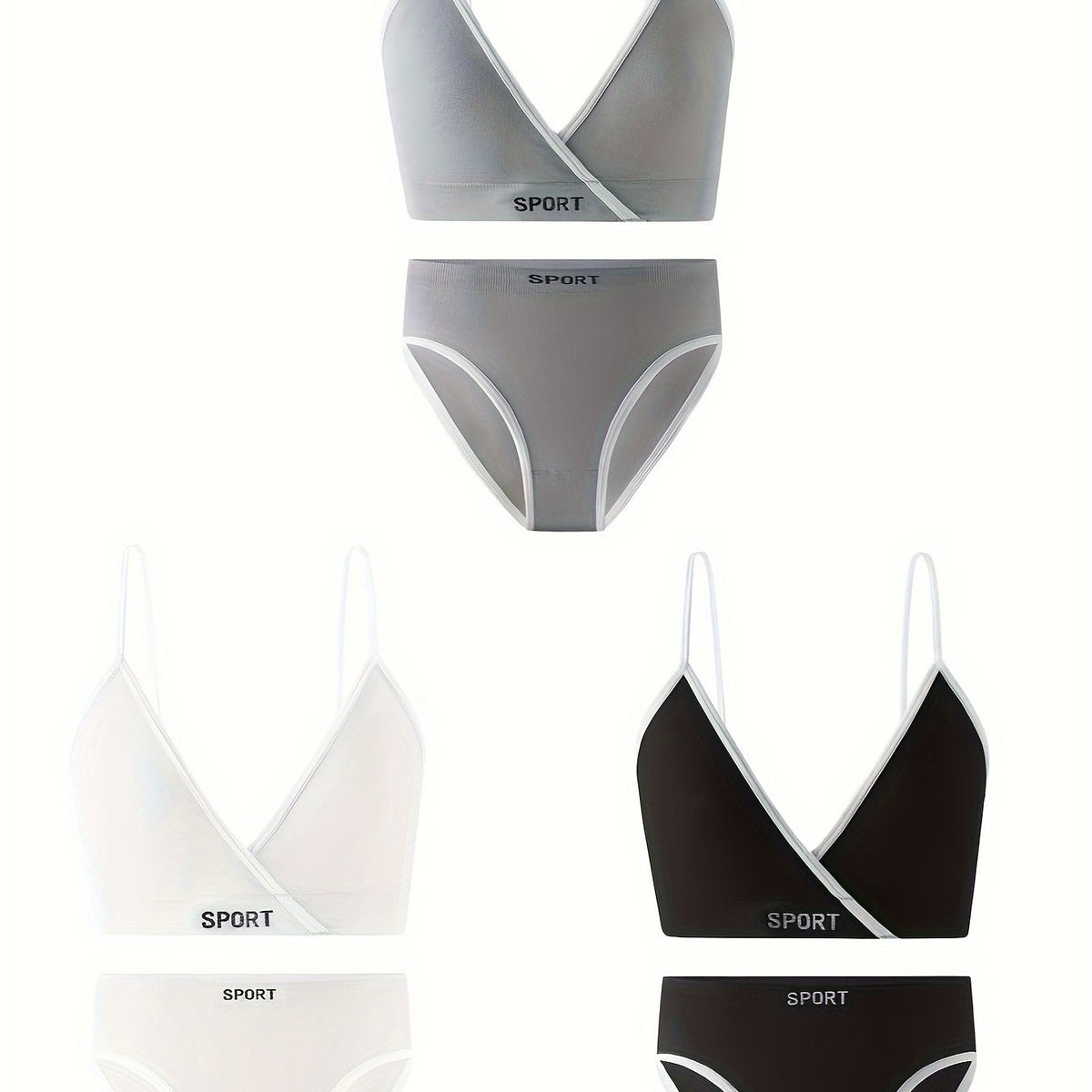 Letter Print Bra & Panties Lingerie Set