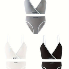 Letter Print Bra & Panties Lingerie Set