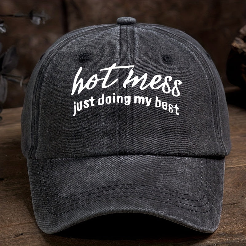 Letter Print Baseball Cap Vintage Peaked Cap
