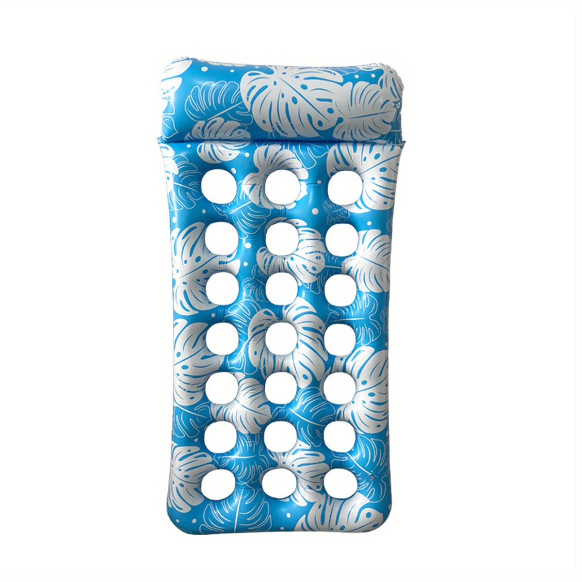 Inflatable Water Hole Floating Row Leaf Print Water Recliner for Beach