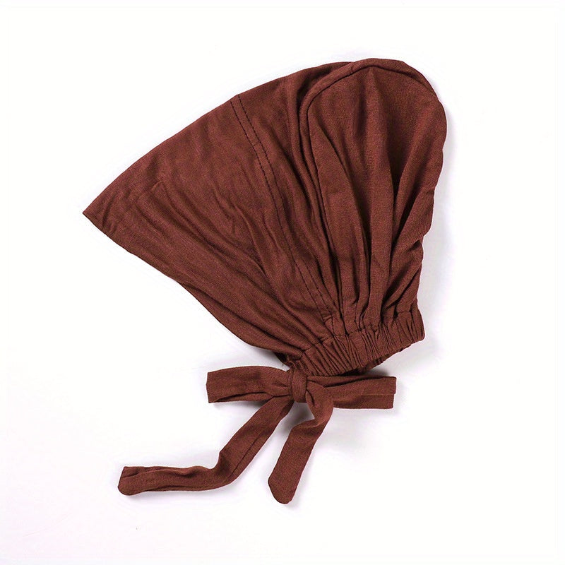 Solid Inner Cap Elastic Turban Soft Head Wrap Casual Underscarf