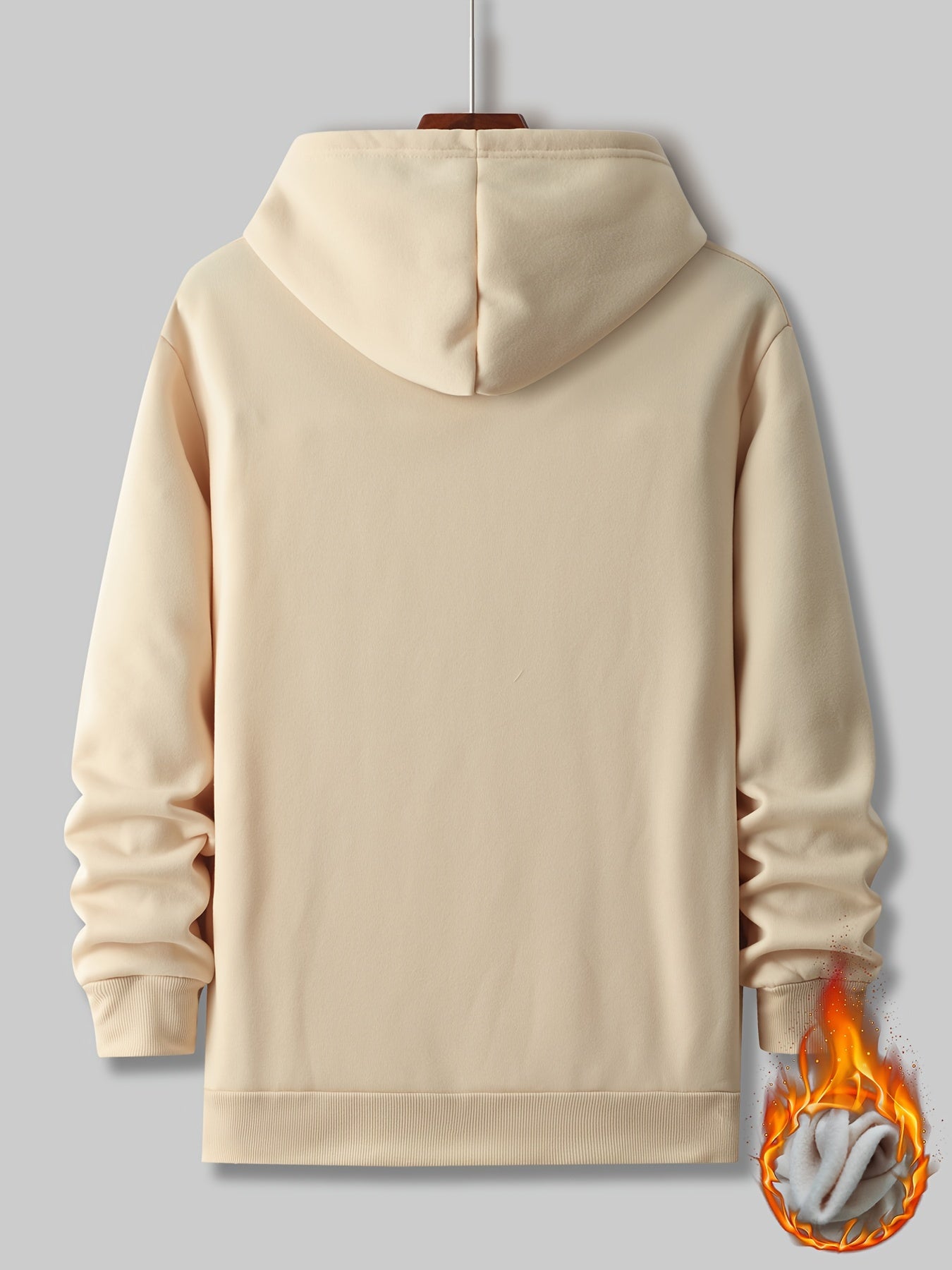 Love Hearts Print Men's 2Pcs Outfits Crew Neck Long Sleeve T Shirt Hooded Sweats