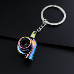 Spinning Turbo Wheel Rim Tyre Keyring Holder Keychain