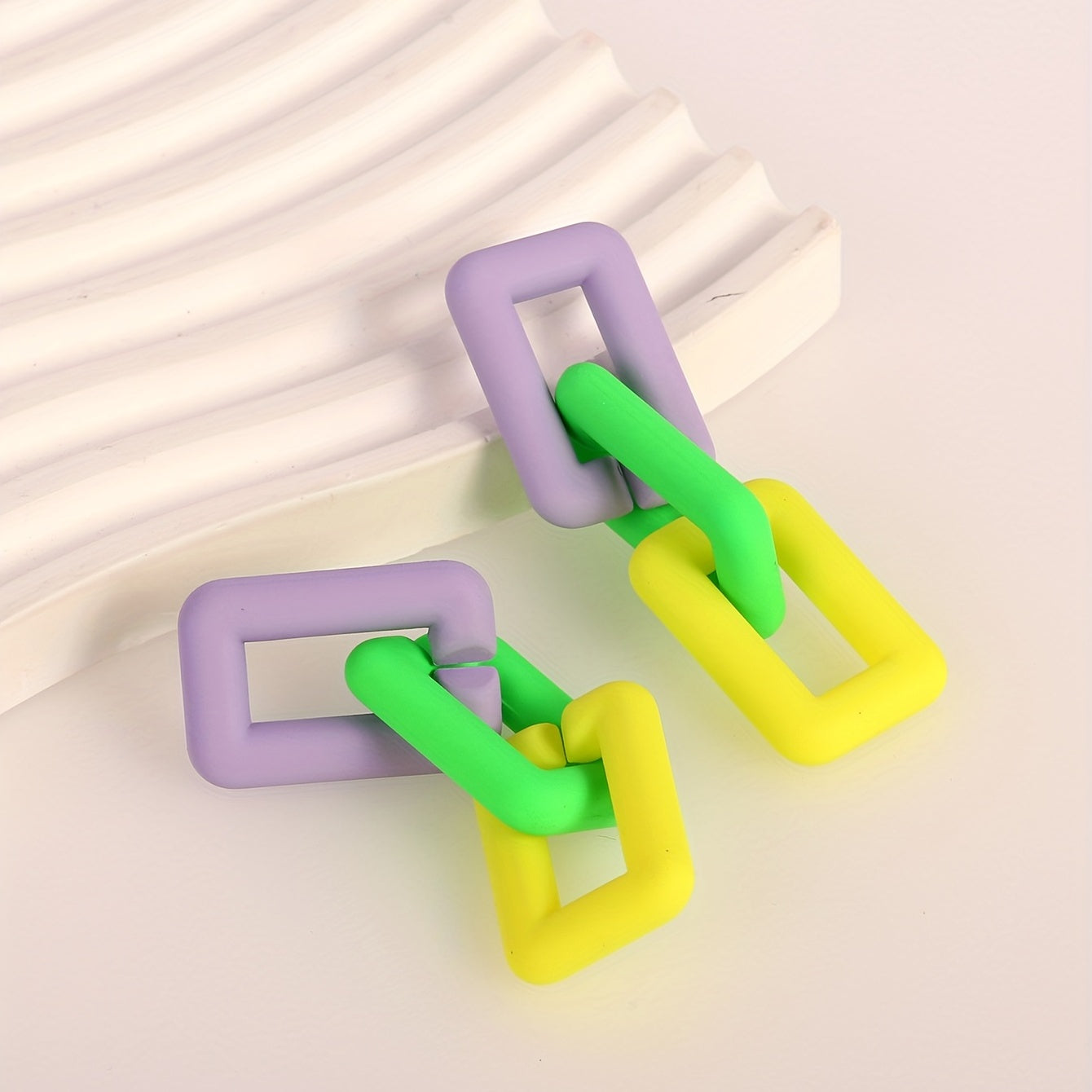 Colorful Chain Dangle Earrings Acrylic Jewelry Gift