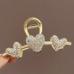Heart Rhinestone Hair Clips Strong Hold Won't Slip