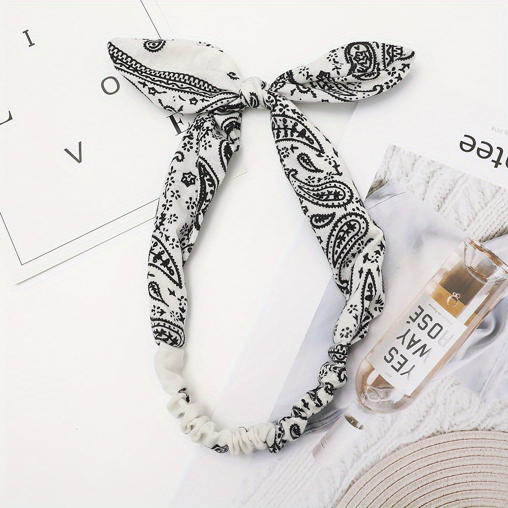 Boho Paisley Pattern Elastic Headband Retro Style Hair Accessories