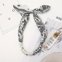Boho Paisley Pattern Elastic Headband Retro Style Hair Accessories