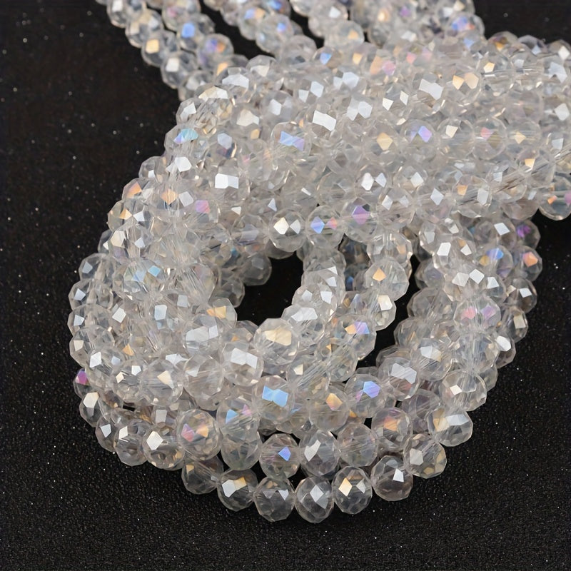 130pcs Glass Crystal Beads Car Wheel Shaped Flat Beads for Jewelry Making