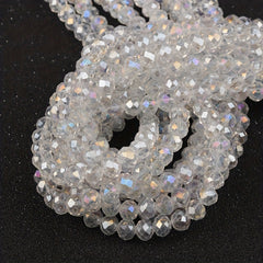 130pcs Glass Crystal Beads Car Wheel Shaped Flat Beads for Jewelry Making