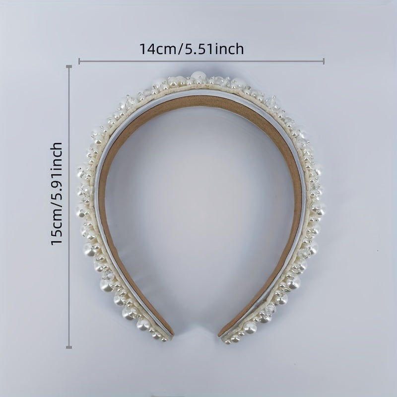 Faux Pearl Crystal Headband Hair Accessory Party Dress Up