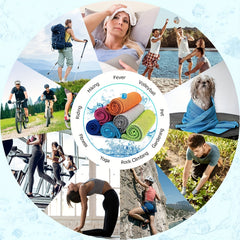 6 Pack Portable Cooling Towel Microfiber Soft Breathable Towel