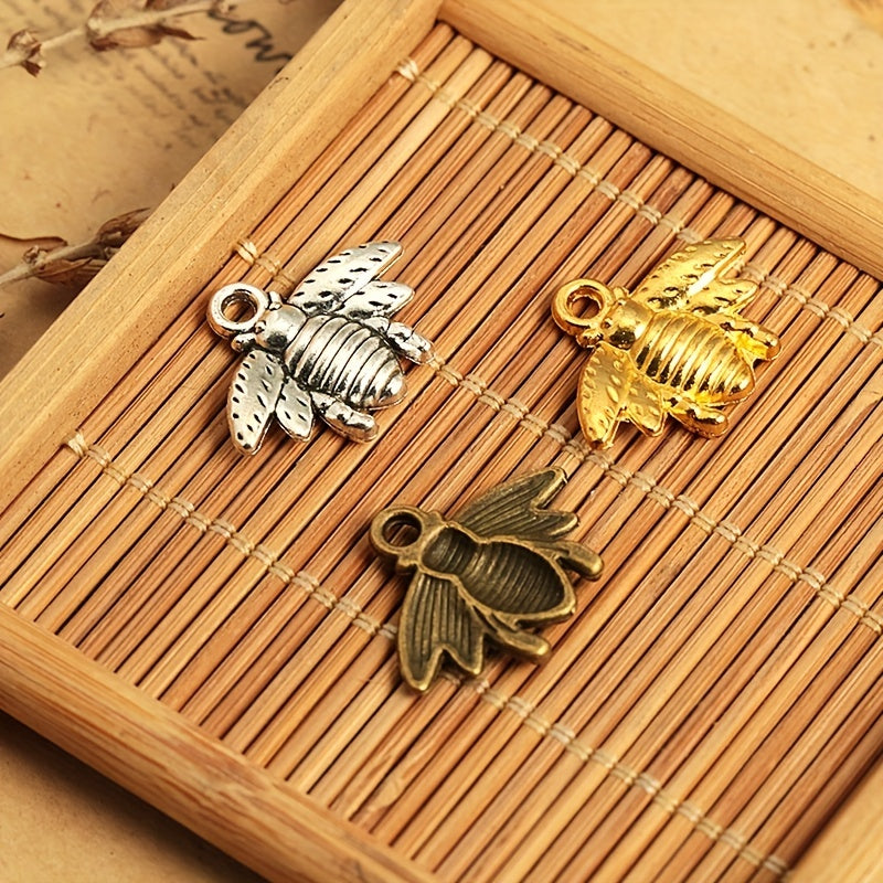 3Pcs Silver Plated Bee Charm Pendant DIY Craft