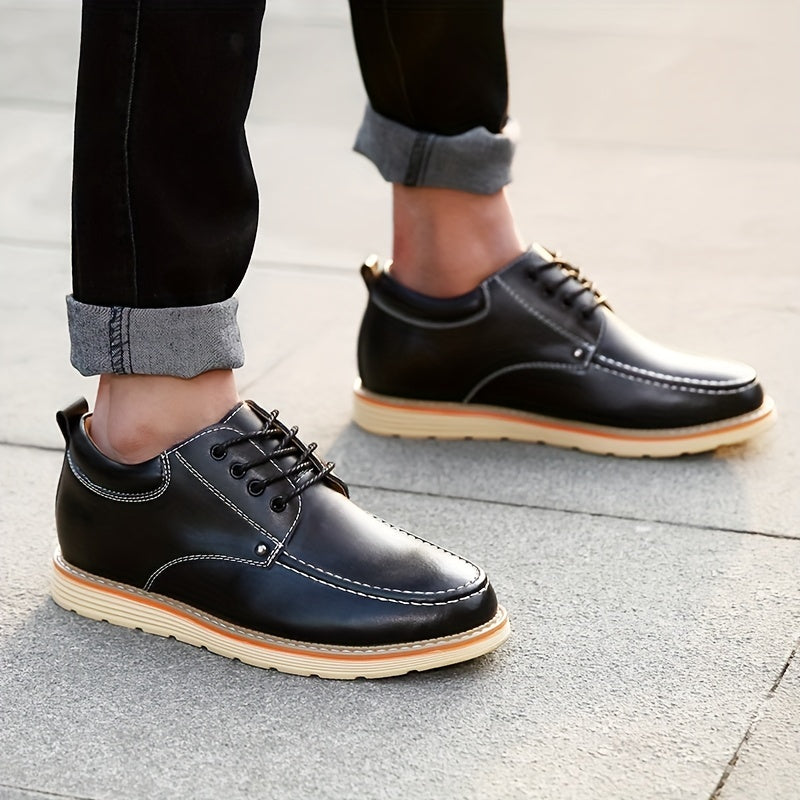 Men's Moc Toe Derby Shoes Lace up Front Casual Shoes