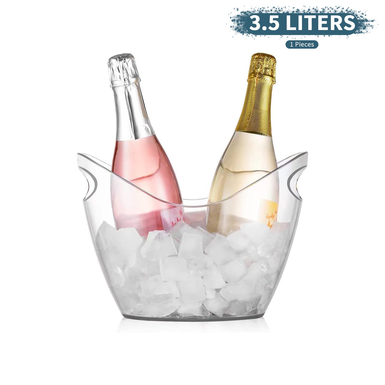 Stainless Steel Ice Bucket Clear Plastic Drink Tub Bar And Restaurant