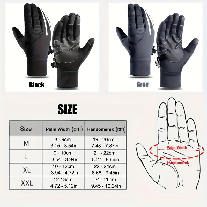Winter Cycling Gloves Waterproof Non-slip Touchscreen Plush Windproof