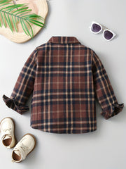 Boys Plaid Shirts Long Sleeve Button Down Tops Spring Fall Outwear