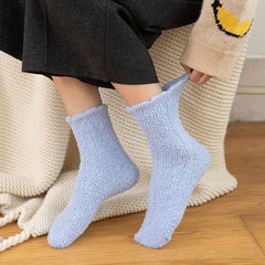 6 Pairs Fuzzy Socks Warm & Cozy Women's Stockings