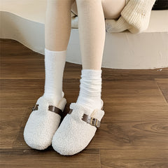 10 Pairs Warm Fuzzy Women's Socks Solid Comfy Stockings Hosiery