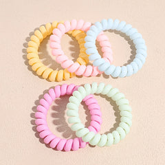Solid Telephone Wire Scrunchie Elastic Hair Tie Accessory