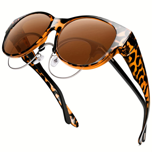 Fit Over Sunglasses Retro Tortoiseshell UV400 Sun Shades