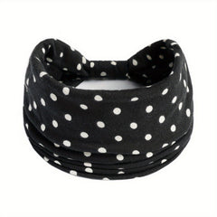 Polka Dot Pattern Hair Band Sports Elastic Hair Band Wide Brim Headband