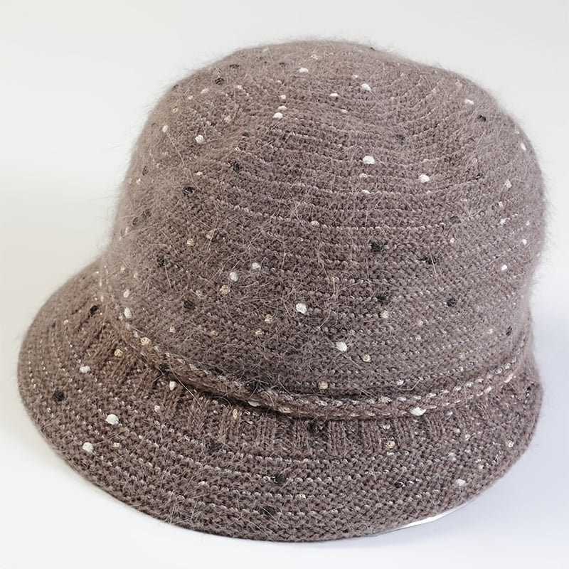 Vintage Knitted Thermal Bucket Hat Fisherman Hat Winter Hat For Her