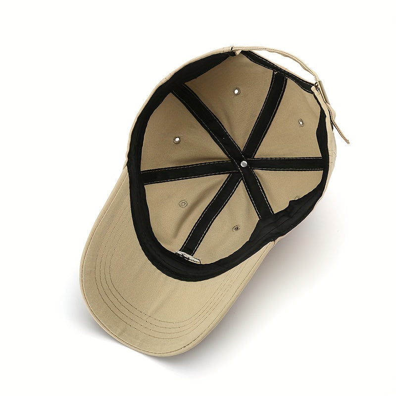 Three Stripe Embroidery Baseball Cap Solid Cotton Sun Hat Casual Dad Hats