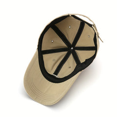 Three Stripe Embroidery Baseball Cap Solid Cotton Sun Hat Casual Dad Hats