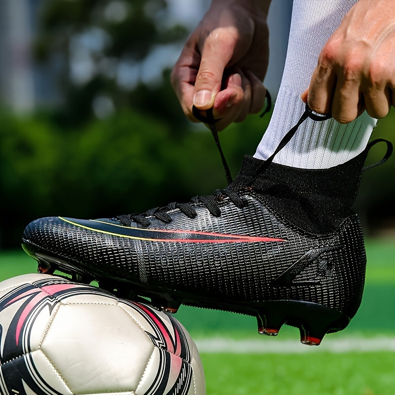 Boy's High Top Non Slip AG Football Cleat Soccer Shoes
