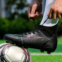 Boy's High Top Non Slip AG Football Cleat Soccer Shoes