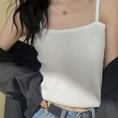 Ribbed Knit Cami Top Sleeveless Summer Top