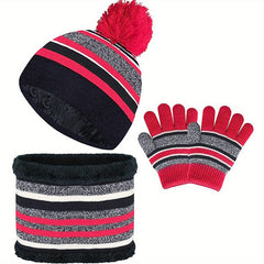 Kids Winter Beanie Hat Scarf Gloves Set