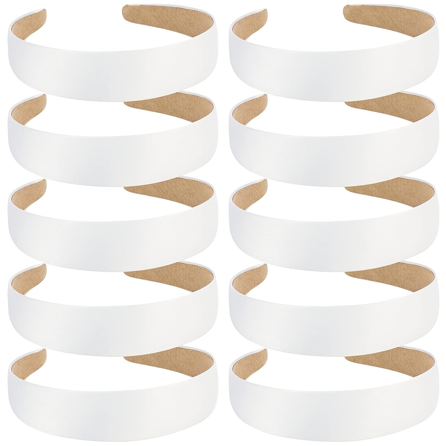 10pcs Satin Hairband Wide Headbands Women Non Slip Plain Head Bands