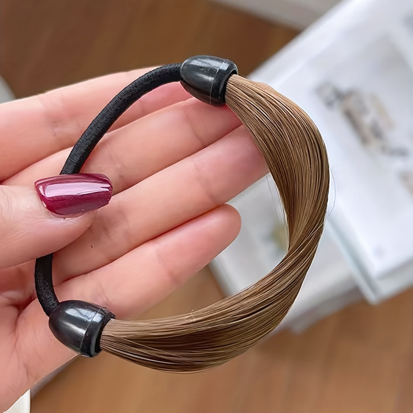 4pcs Wig Hair Tie Synthetic Hair Elastic Ponytail Holder Hair Accessories