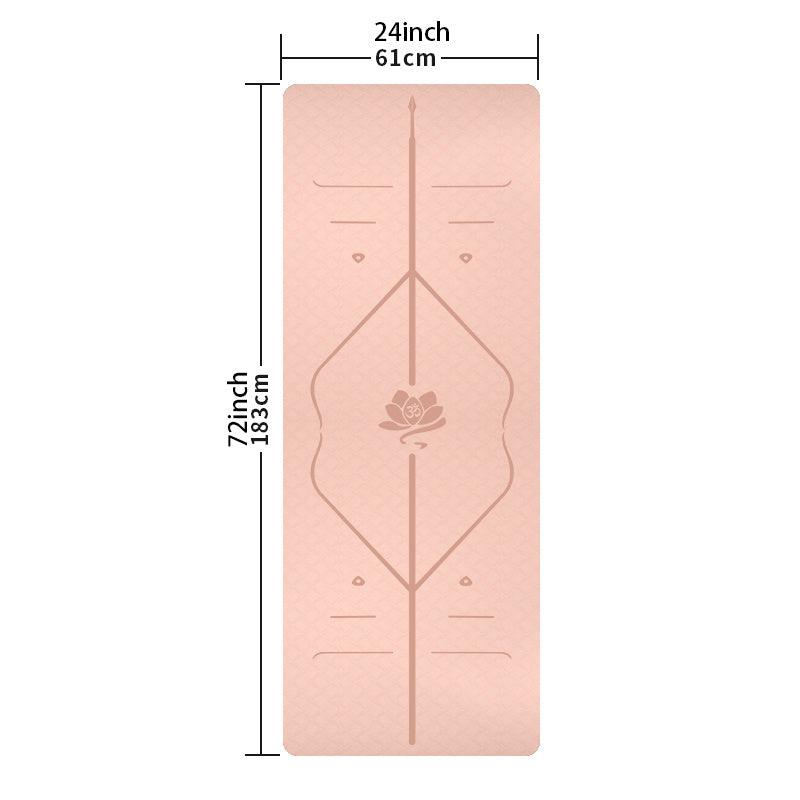 Non Slip TPE Yoga Mat with Body Guide Line