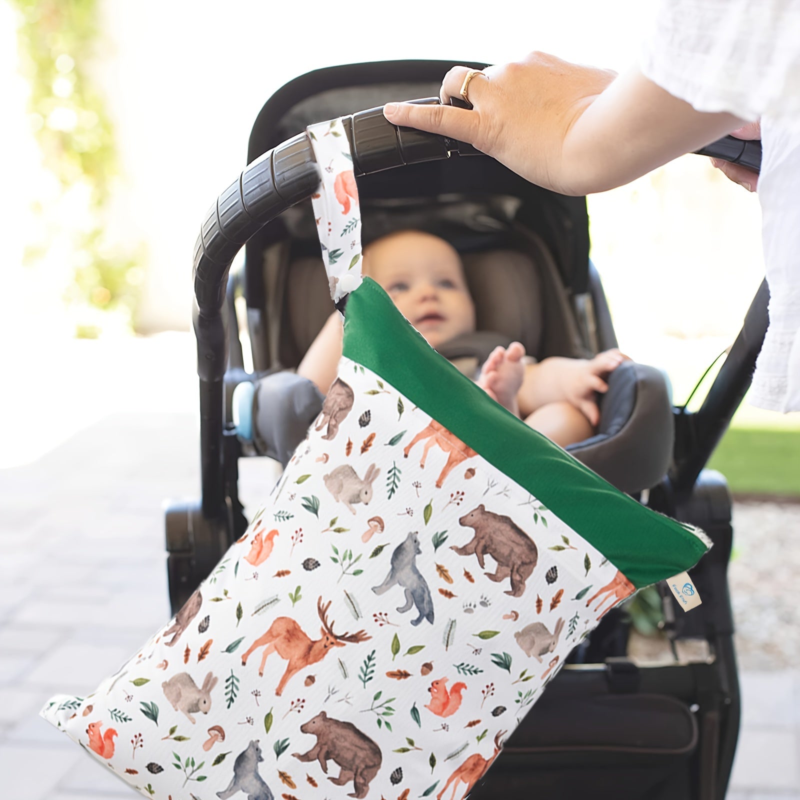 Wet Dry Bag Baby Cloth Diaper Nappy Washable Watercolor Animals