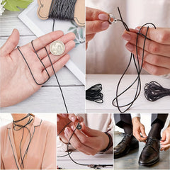 1 Yard Cowhide Round Leather Cords Rope String DIY Jewelry Making Khaki