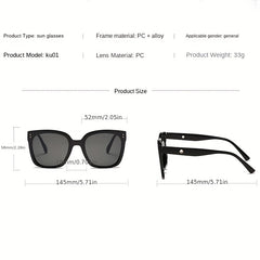 Square Sunglasses Rivet Decor Sun Shades Driving Beach Travel