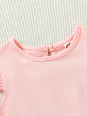 Toddler Baby Flutter Sleeve Butterflies Print Pleated Dress